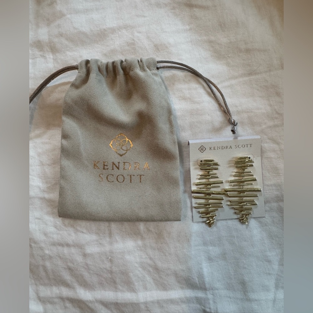 Kendra Scott Rylan Statement Earrings - Gold - NWT